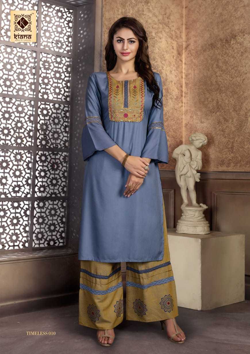 Kiana By Timeless - Heavy 14 Kg Rayon Top & Bottom Set | Ladies 3-4th Sleeve, Formal & Party Wear, Washable, Available In M & L Sizes