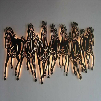 Iron Wall Decor Running Horses LED