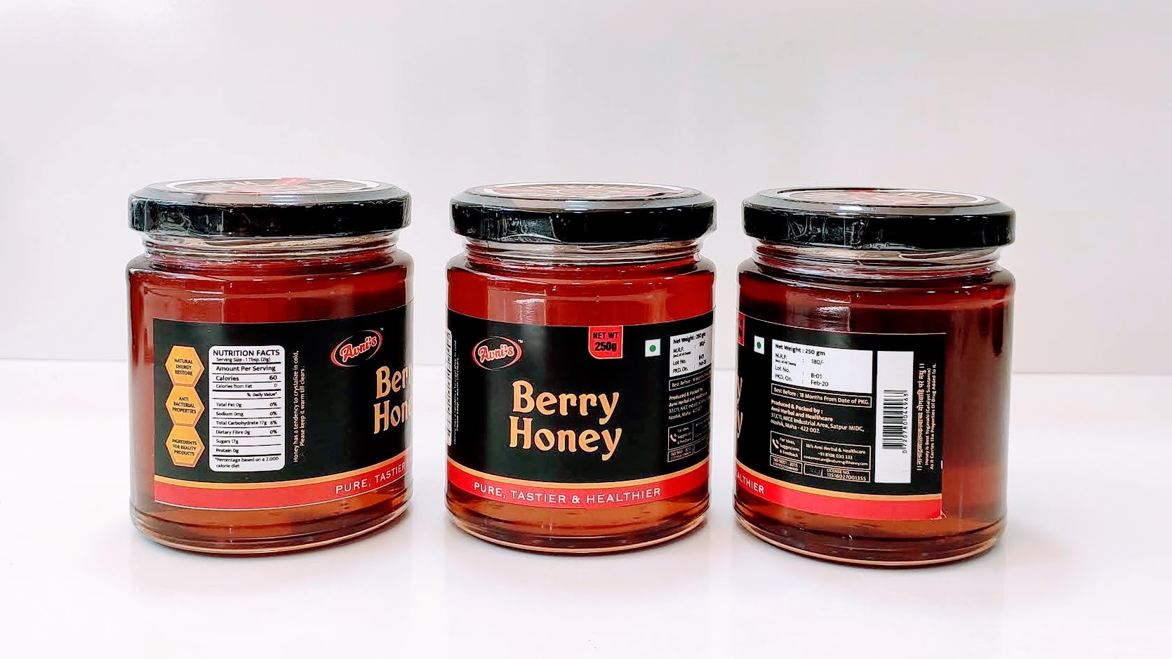 Berry Honey - Pure And Hygienically Processed, Antimicrobial Properties For Skin Allergies, Asthma Relief, Natural Sweetener And Moisturizing Mask