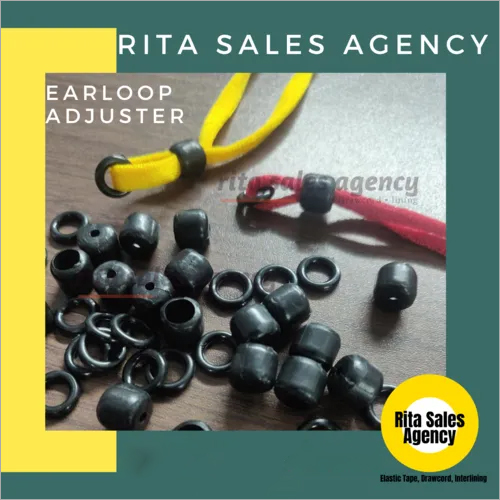 Black Adjuster & Stopper For Face Mask Earloop