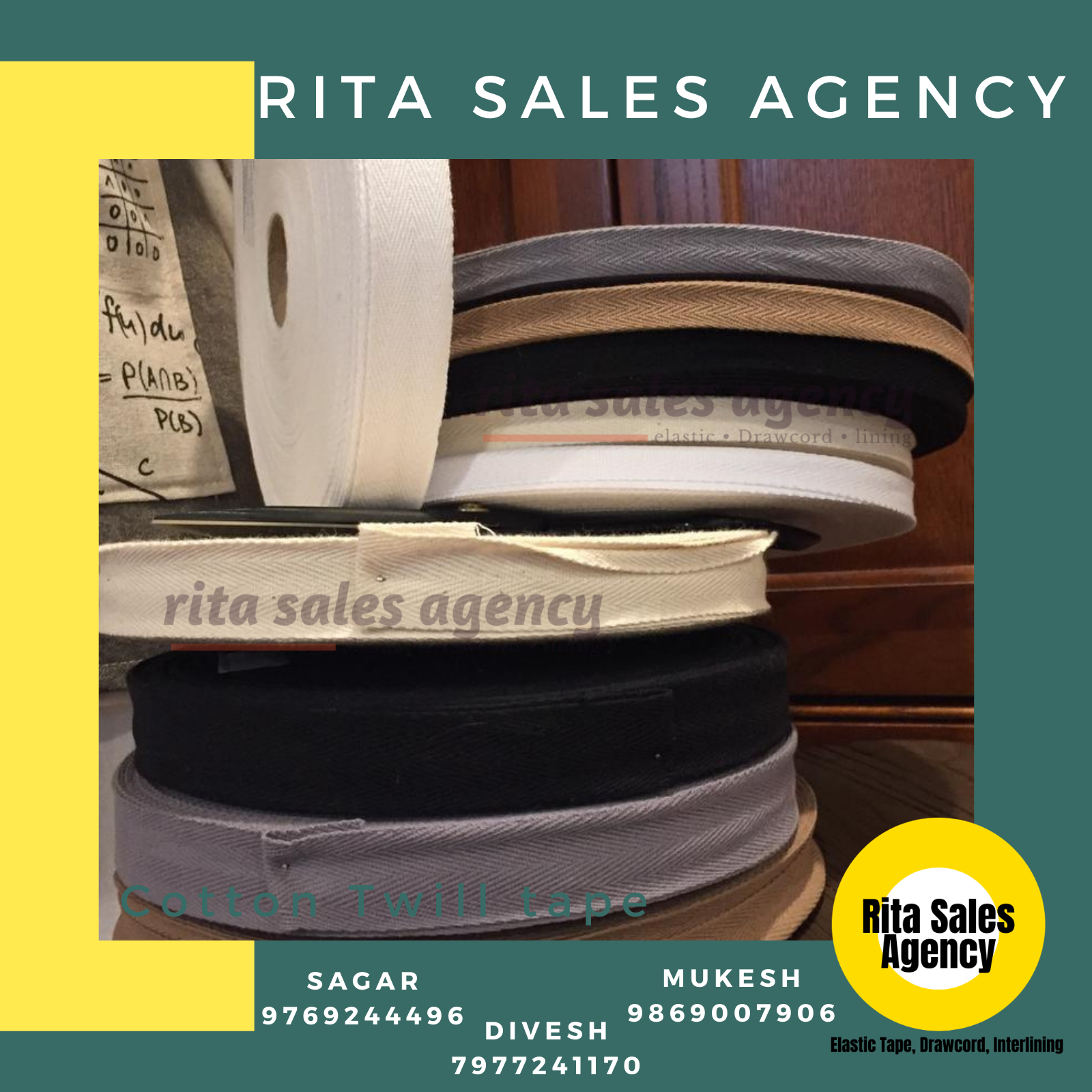 Cotton Twill Tapes - Cotton Material, Plain Pattern, Vivacious Colors | Smooth Texture, Precise Manufacturing With Polyester Elastic