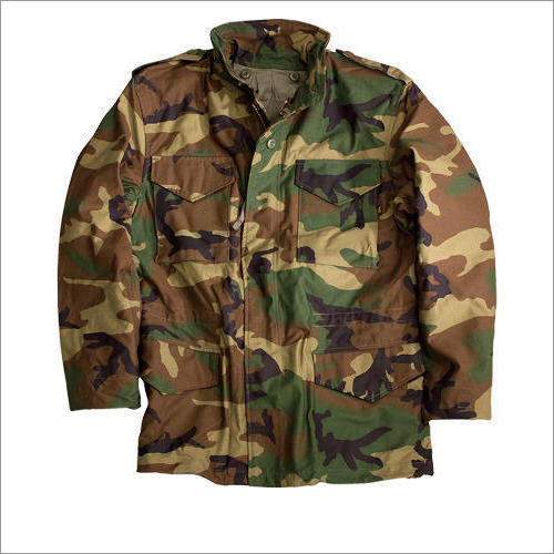 Full Sleeve Military Uniform Jacket - Men's Casual Fit, Durable Fabric, Olive Green Color