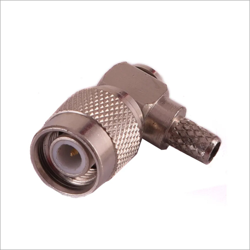 TNC Right Angle Crimp Type - Polished Brass, All Sizes Female Connector