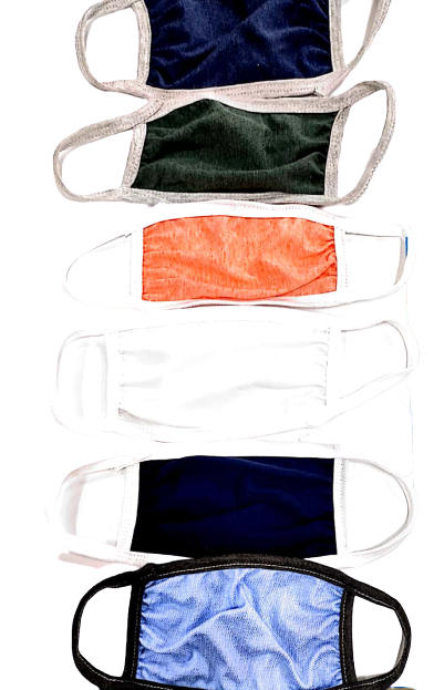 Reusable Face Mask - Hosiery Material, Multi-colored, Unisex Size, Stitched Style | Anti-bacterial, Anti-pollution, Washable, Reversible