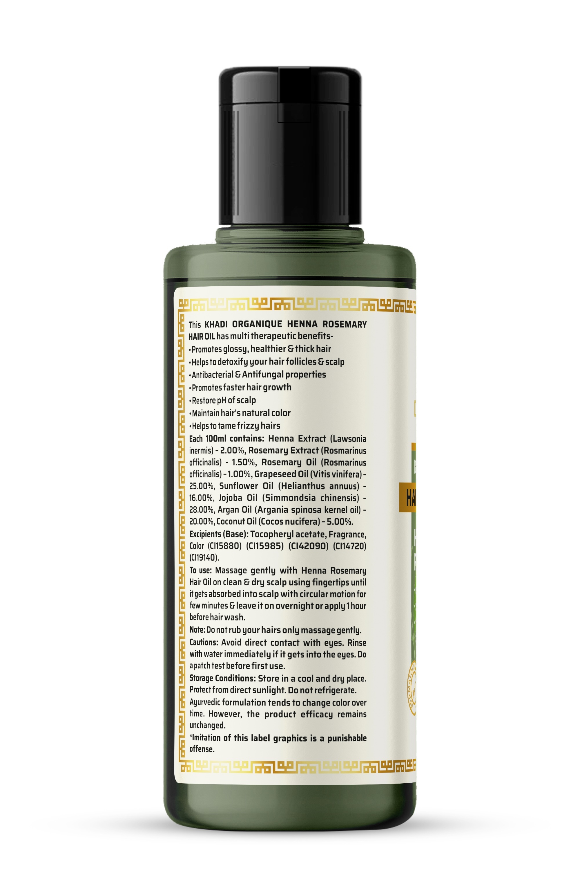Henna & Rosemary Hair Oil Age Group: Adults
