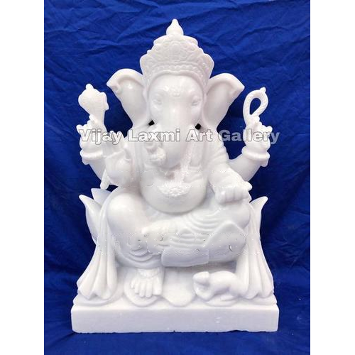 सफेद गणपति संगमरमर की मूर्ति