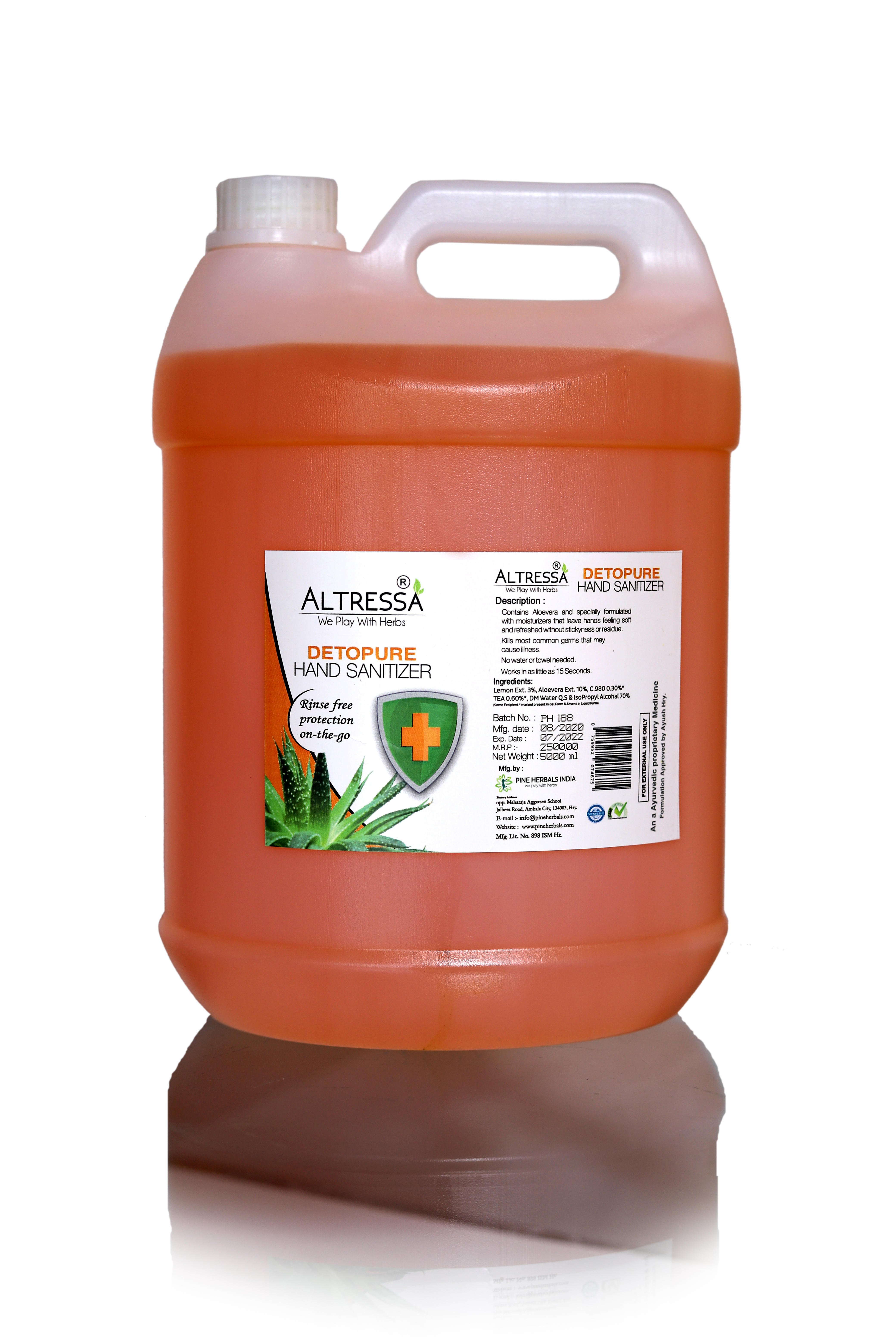 Hand Sanitizer - Alcohol-based Liquid, Available In 60 Ml - 5 Ltr Sizes | External Use, Effective Against Infectious Agents