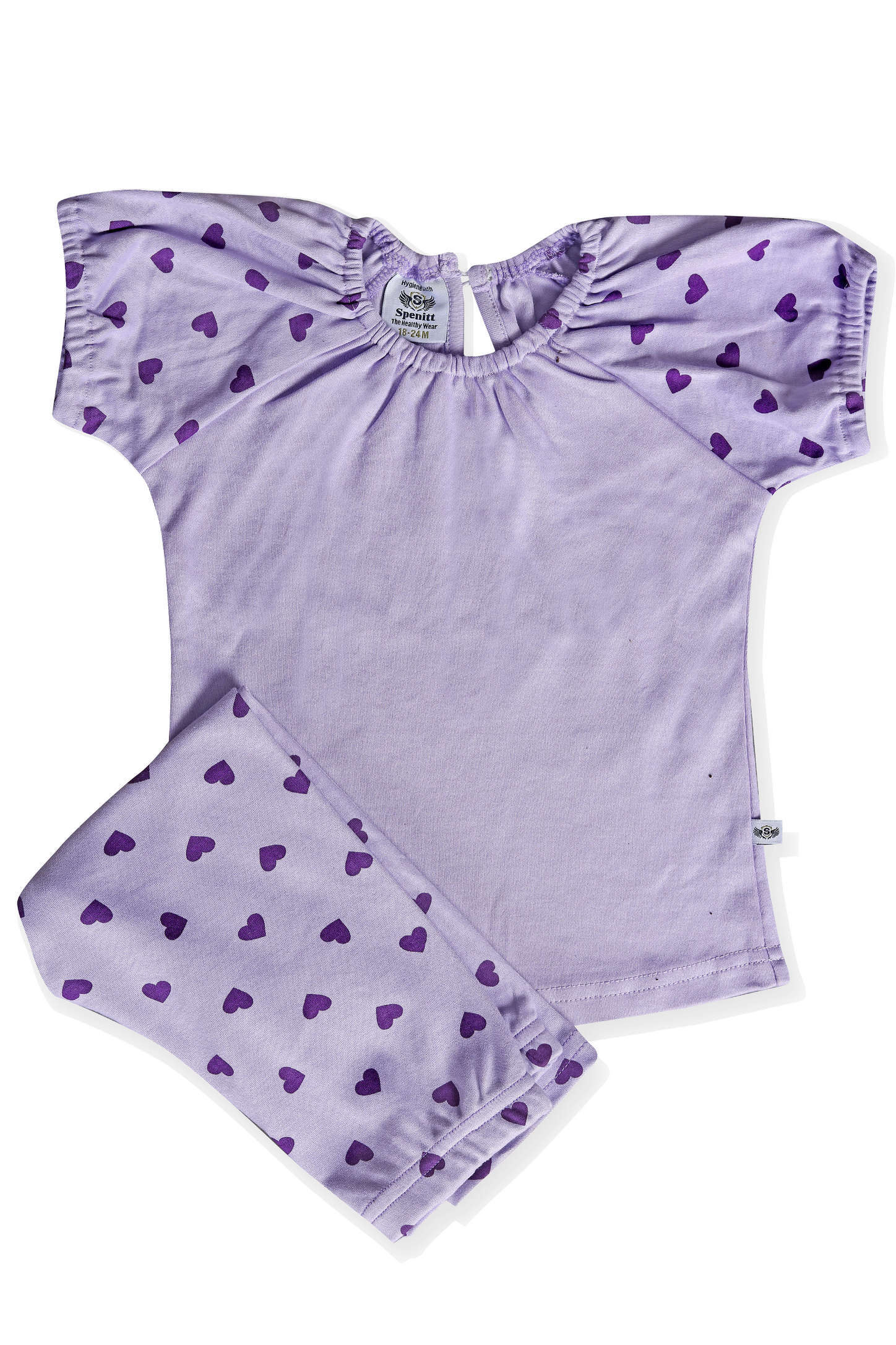Washable Fancy Short Sleeve Top And Leggings