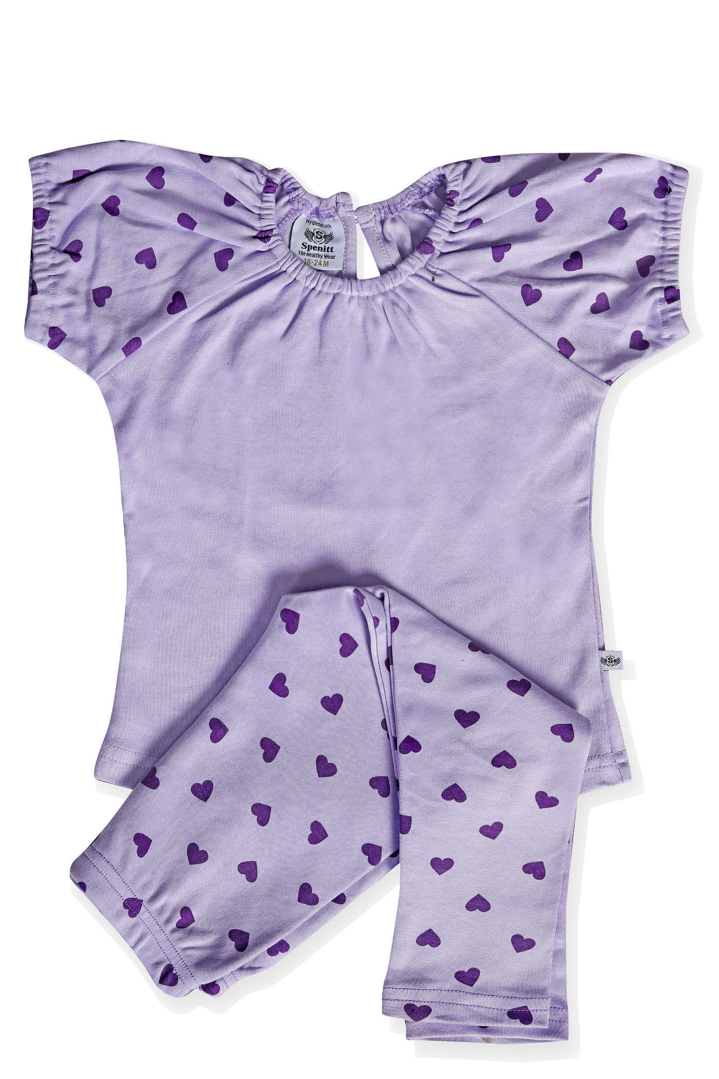 Washable Fancy Short Sleeve Top And Leggings