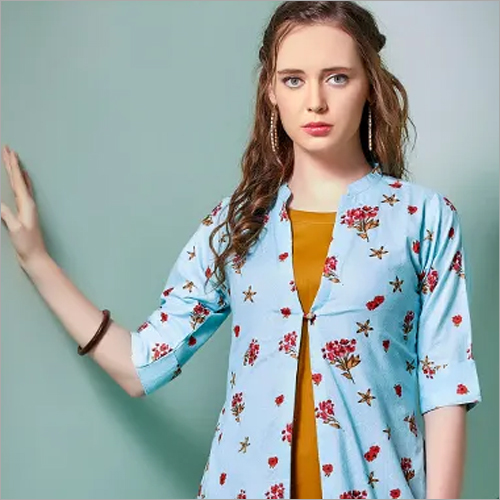Washable Cotton Embroidered A Line Kurti