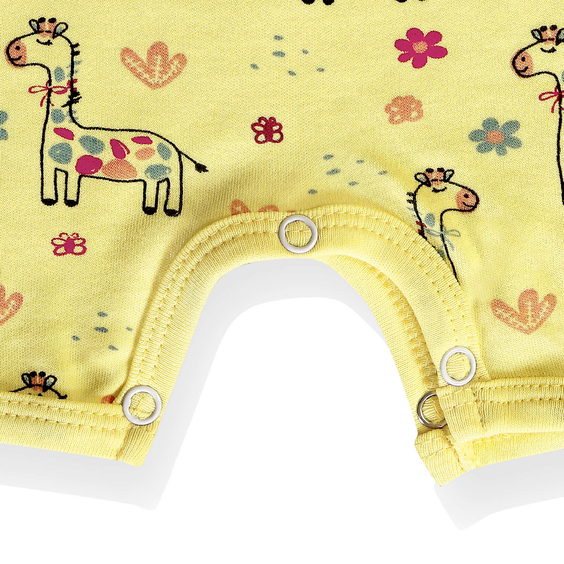 Short Romper - Cotton - Up To 12 Months, O-neck Collar, Printed Pattern | Antibacterial Technology, Anti-odor, Highly Breathable, Colorfastness 4.5