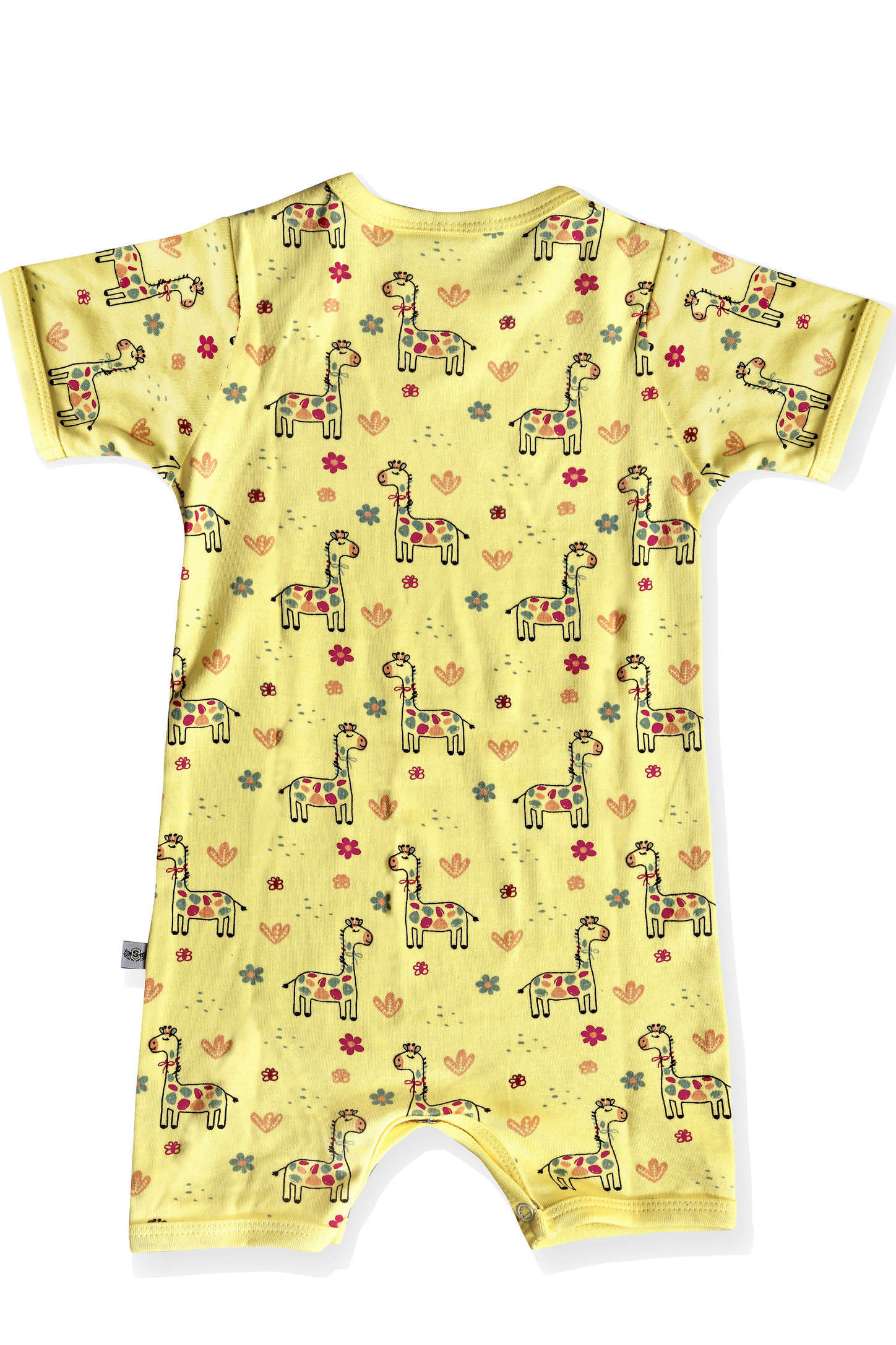 Short Romper - Cotton - Up To 12 Months, O-neck Collar, Printed Pattern | Antibacterial Technology, Anti-odor, Highly Breathable, Colorfastness 4.5