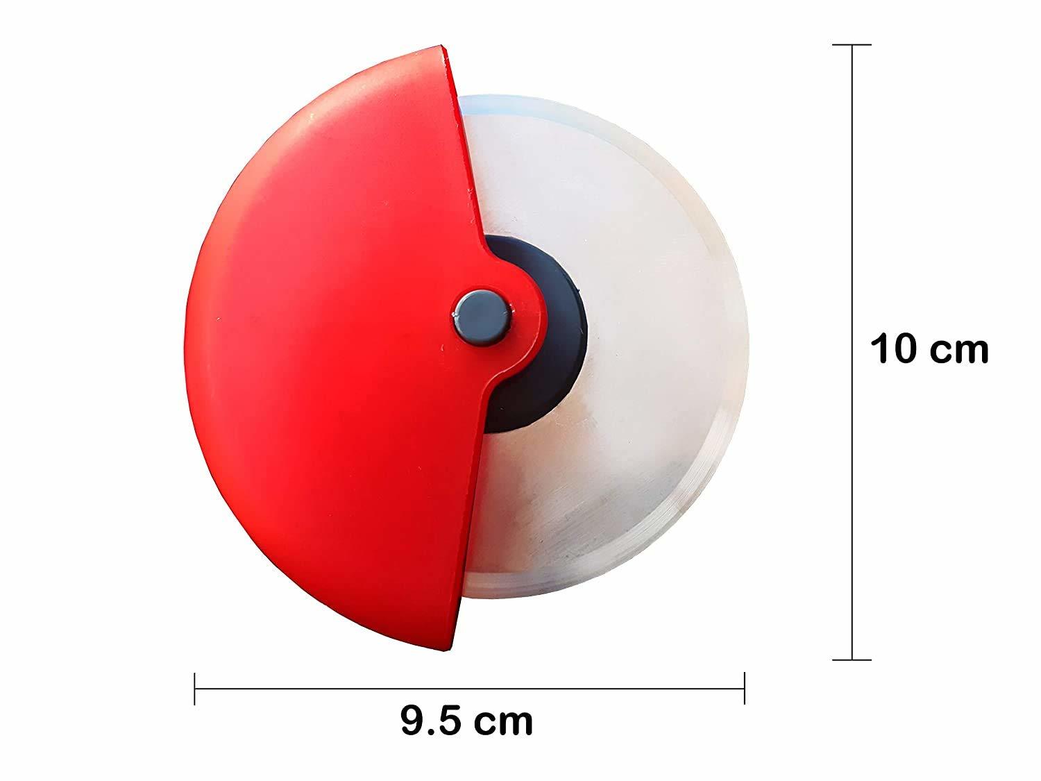 Multi Color Stainless Steel Round Pizza Cutter, Multicolour