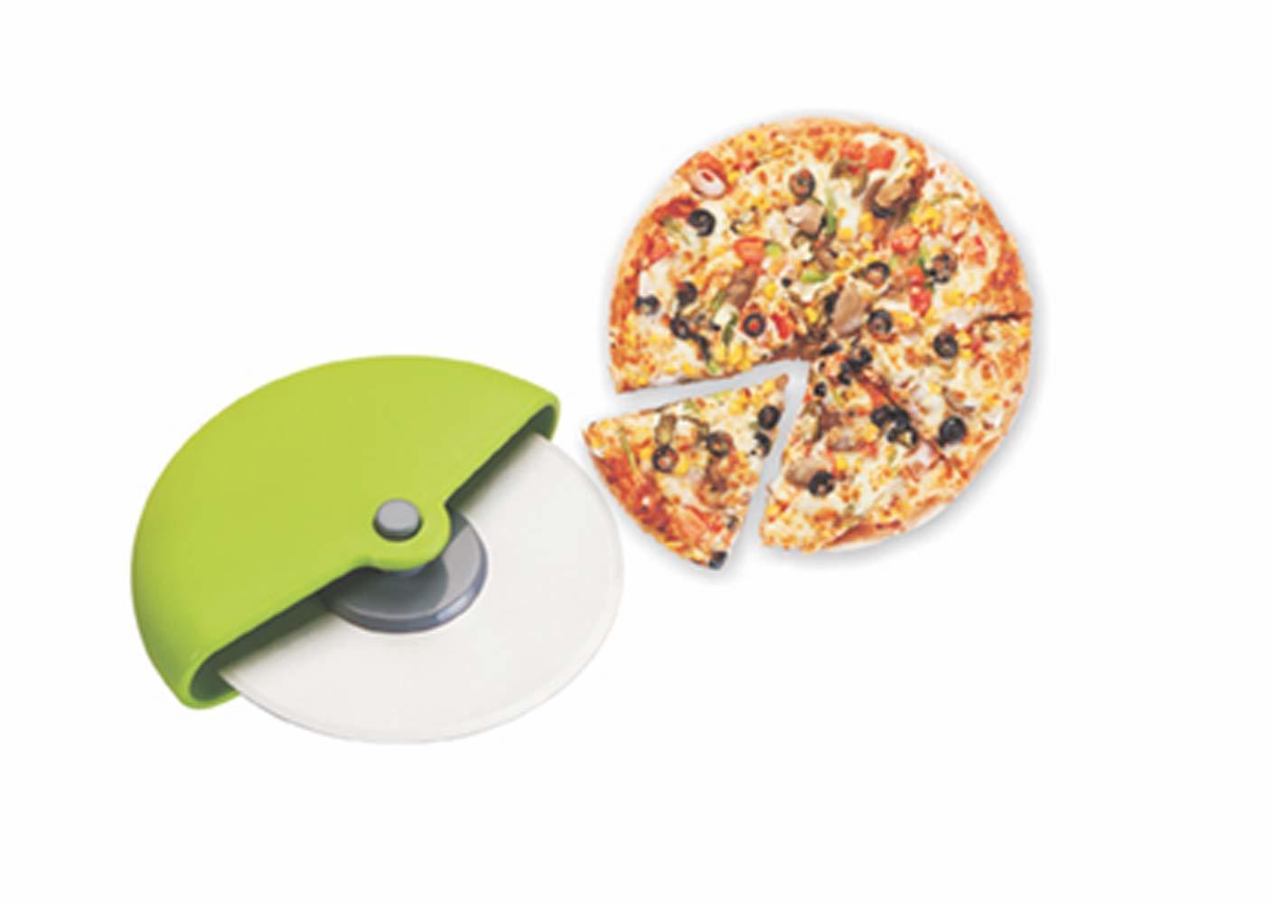 Multi Color Stainless Steel Round Pizza Cutter, Multicolour