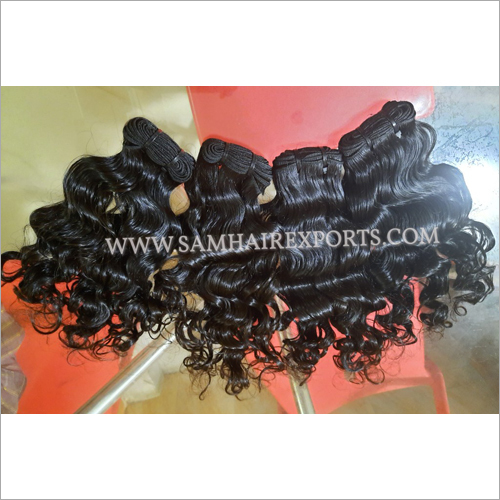 Wavy Hair Extension - Human Hair, 12-24 Inches, Black | Unprocessed, Wavy Texture for Enhanced Volume and Length