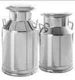 Stainless Steel Milk Can - 40l, 20l, 10l, 5l Capacities | Mushroom Cap Type, Hygienic Mirror Polish, Tig Welded For Durability