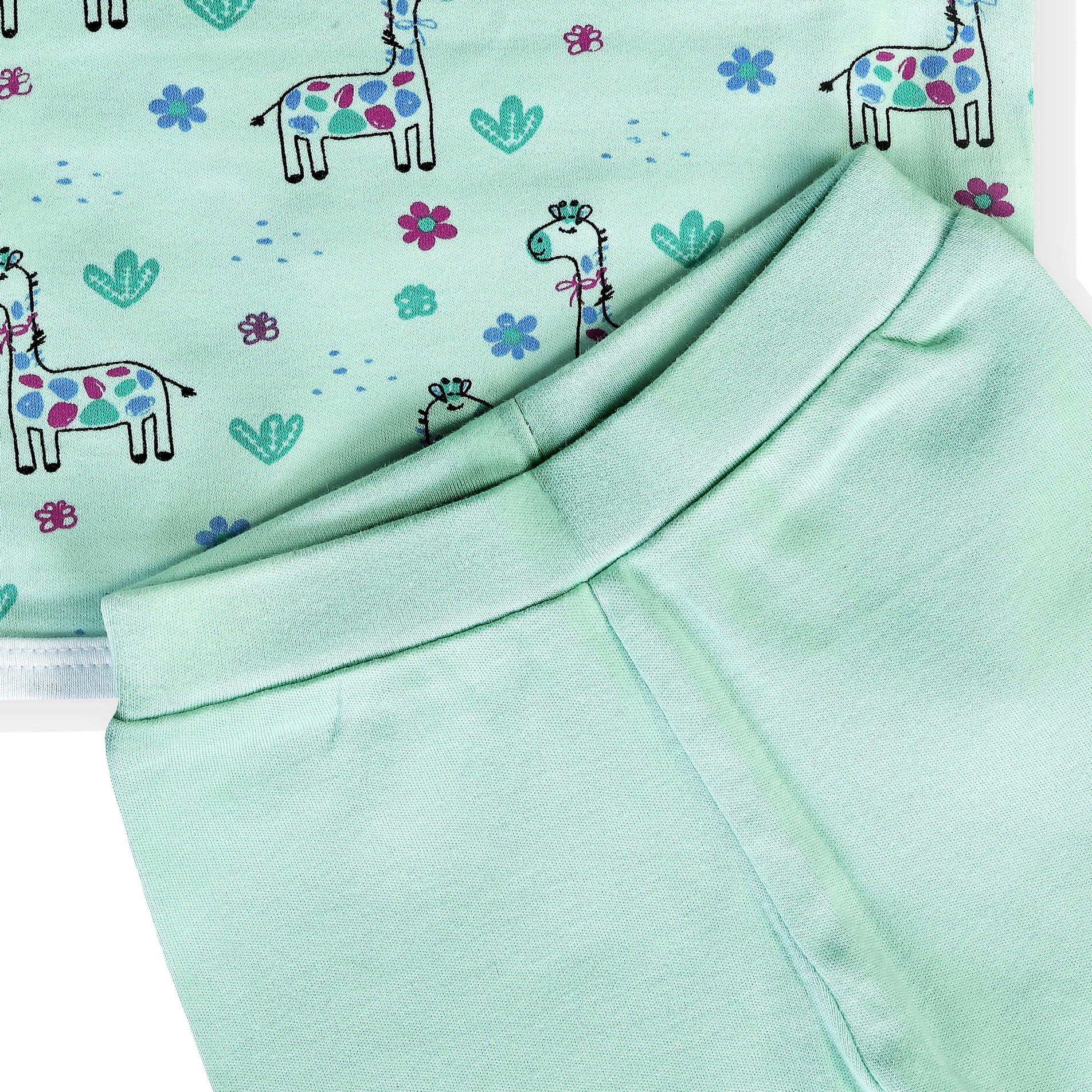 Sleeve Less Front Open T-shirt And Shorts Set - Cotton, 0 To 12 Months, V Neck, Printed With Lace Decoration | Non Toxic, Breathable, Trendy, Washable, No Fade