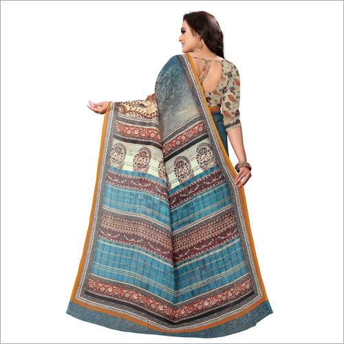 Multi Color Ladies Digital Printed Sarees
