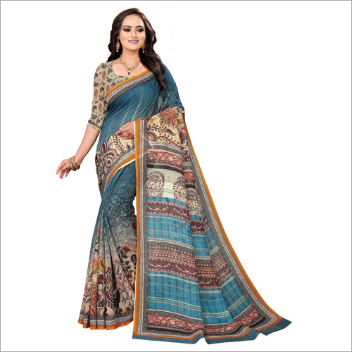 Multi Color Ladies Digital Printed Sarees