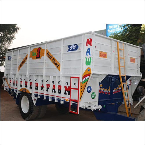 Tractor Trolley - Steel, Variable Dimensions, 12-Inch Wheels | Heavy Duty Axle, Manual Brakes, High Capacity 1000kg, Durable Design, Easy Operation, Versatile Use