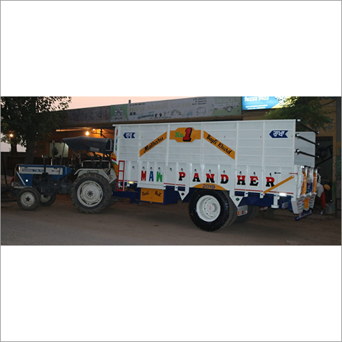 Tractor Trolley - Steel, Variable Dimensions, 12-inch Wheels | Heavy Duty Axle, Manual Brakes, High Capacity 1000kg, Durable Design, Easy Operation, Versatile Use