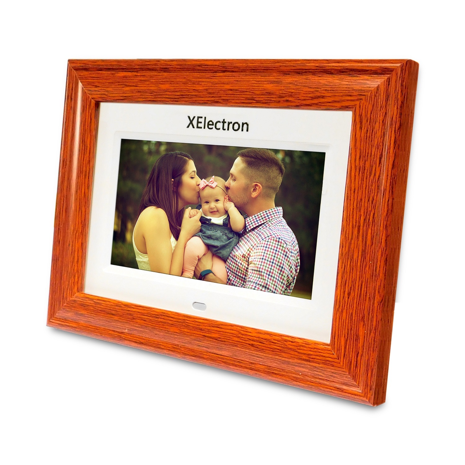 White Xelectron 7 Inch Lcd Display Wooden Digital Photo Frame