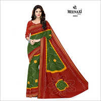 विभिन्न रंगों की डिज़ाइनर रजवाड़ी बांधनी साड़ी में उपलब्ध