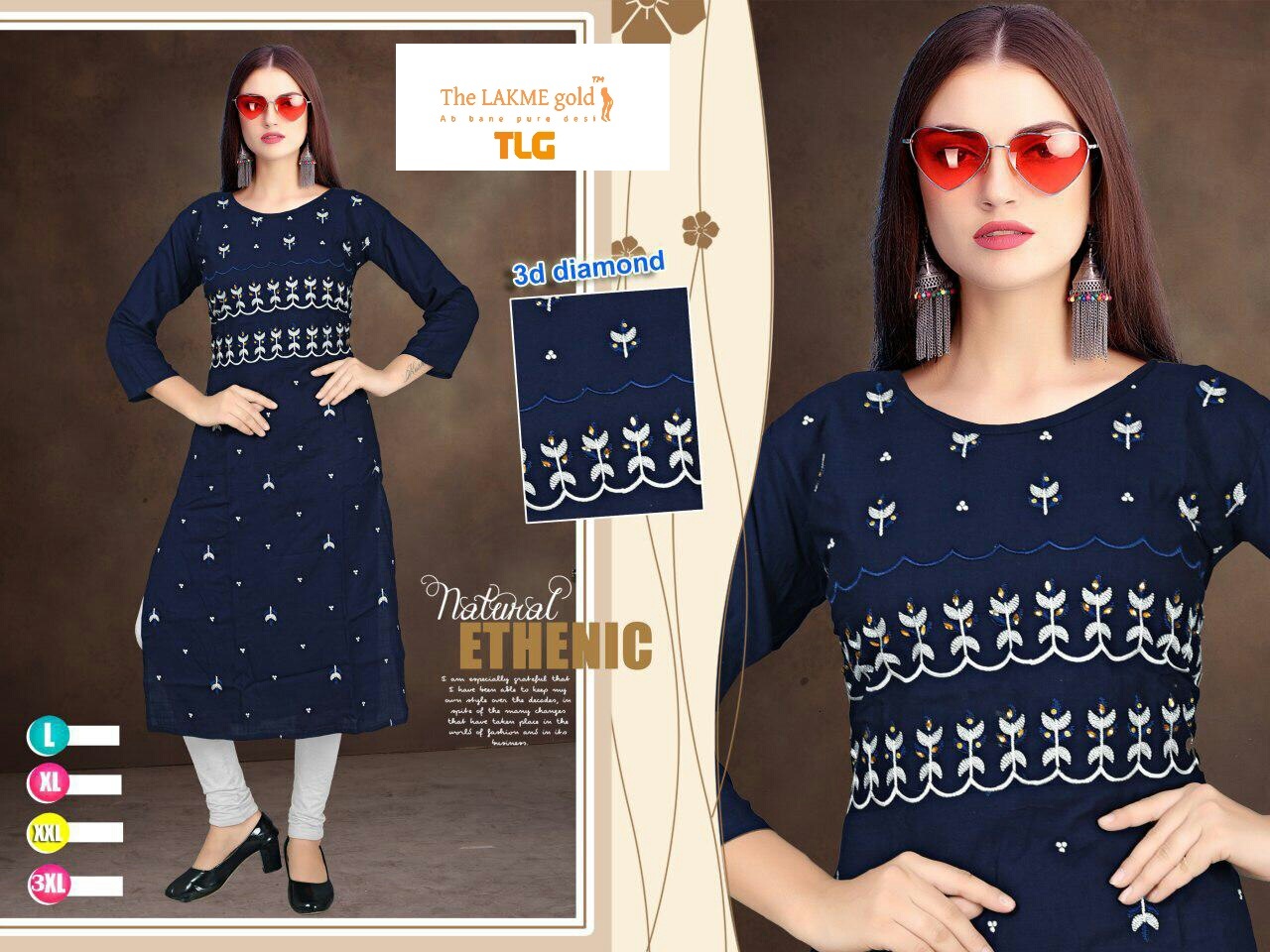 Ladies Kurti - Soft Cotton Blend, Available In Sizes S, M, L, Xl - Casual Washable Ethnic Wear For All Seasons