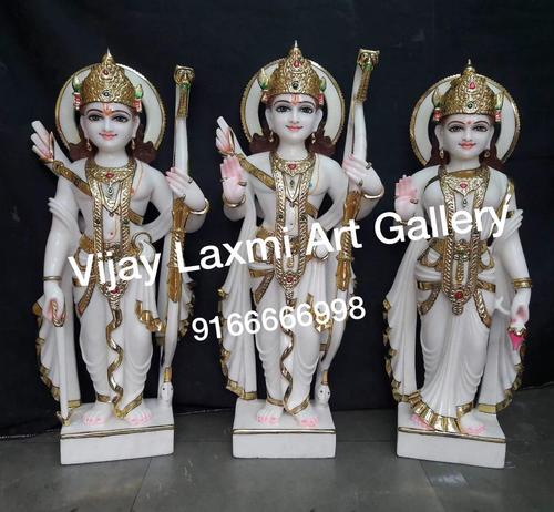 Ram Darbar Marble Statue - Marble Material | Exquisite Handcrafted Design, Divine Artwork for Worship