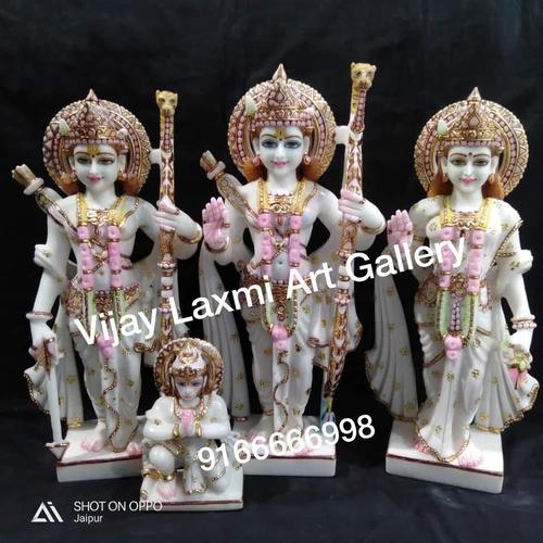 Ram Darbar Marble Moorti - Premium Quality Marble, Elegant Sculptural Design, Ideal for Home Decor