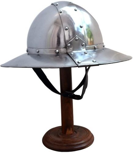 B01KZLZIT6 Allbeststuff Medieval Banded Kettle Hat 1,6mm Steel Helmet with Leather Liner ABS