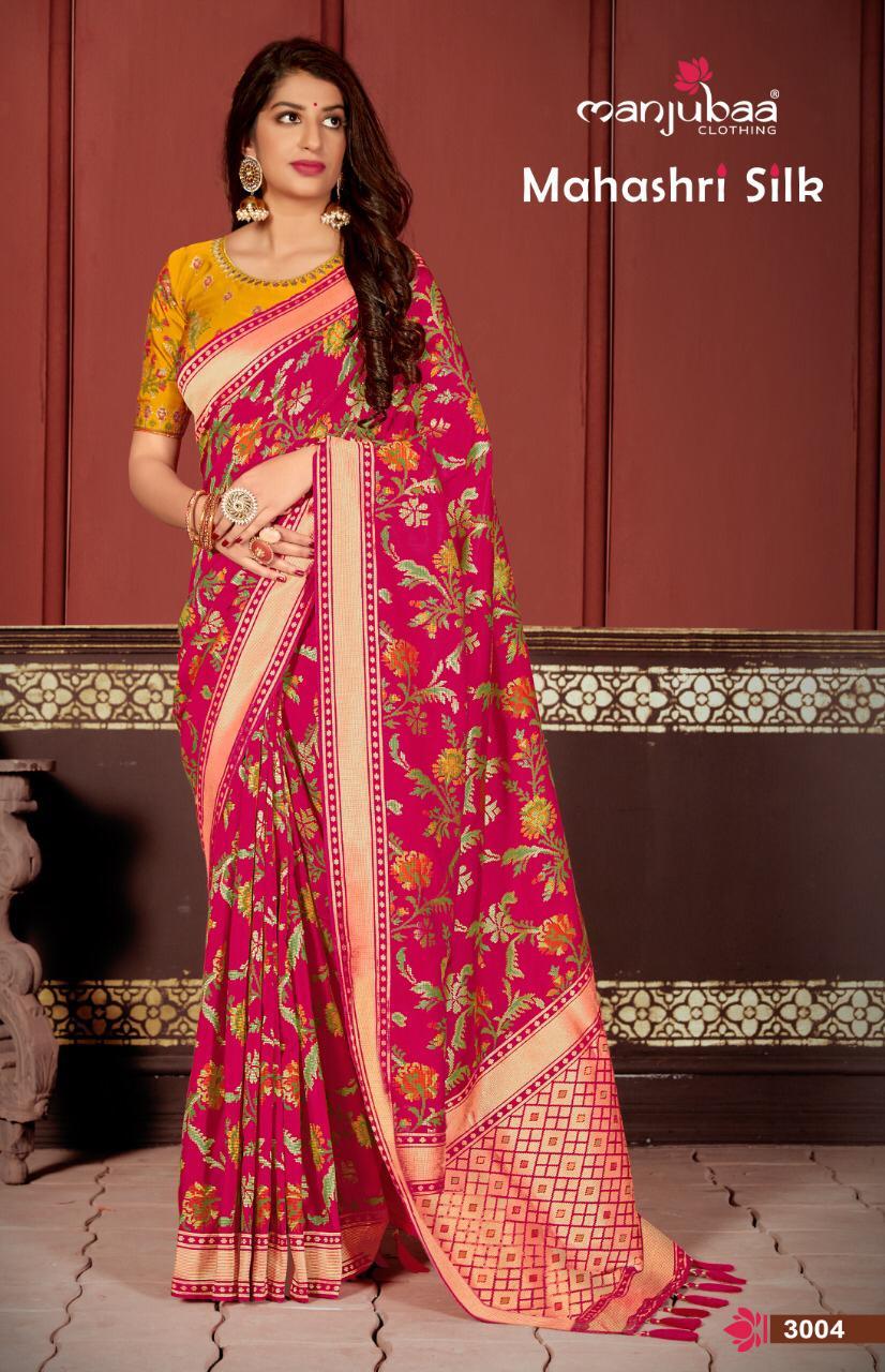 Silk Saree - Banarasi Silk, 5.5m | Pink Floral Design, Elegant Drape, Intricate Detailing, Luxurious Feel, Soft Fabric, Vibrant Color