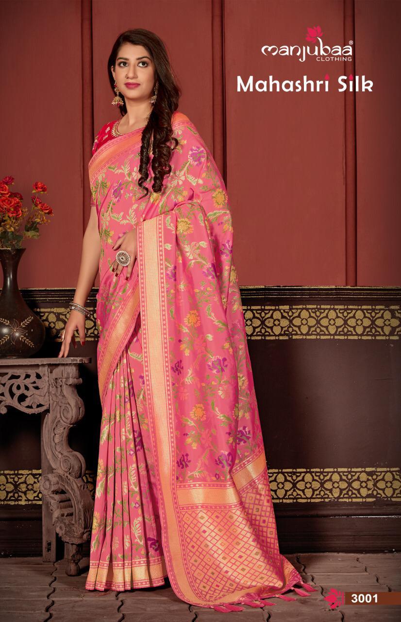 Silk Saree - Banarasi Silk, 5.5m | Pink Floral Design, Elegant Drape, Intricate Detailing, Luxurious Feel, Soft Fabric, Vibrant Color