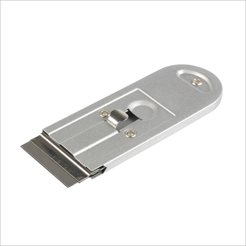 SS Mini Glass Scraper - Stainless Steel, Powder Coated, Carton Box Packaging | Durable Design, Efficient for Precision Cleaning