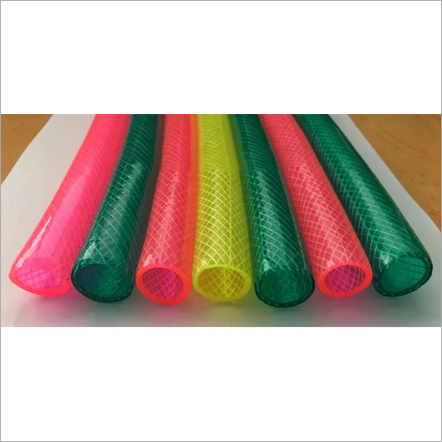 Pvc Wire Braided Pipe - 30 Feet Long, 1/2 To 1 Inch Diameter, 5-10 Mm Thickness | Round Shape, Available In Green, Orange, Yellow, Pink