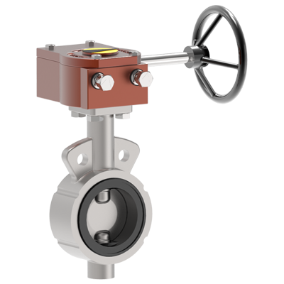 Gear Operated Butterfly Valve - Stainless Steel | Dn40-dn300 Size Range, Bi-directional Zero Leakage, Wafer Type With Iso Pad For Mounting
