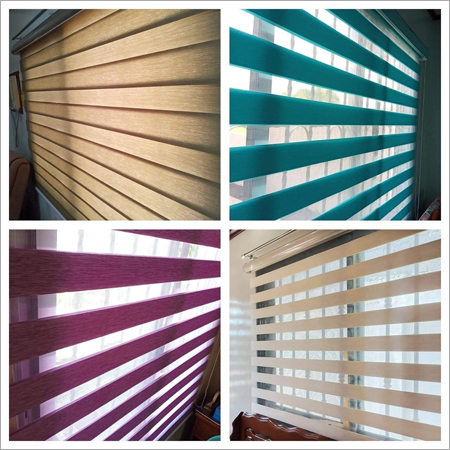 Zebra Blinds - Polyester, Customizable Dimensions, Beige Color | Cordless Inside Mount, Semi-Transparent Light Filtration, 1-Year Warranty