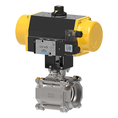 3 Piece Screw End And Socket Weld Pneumatic Operated Ball Valve Application: All Application