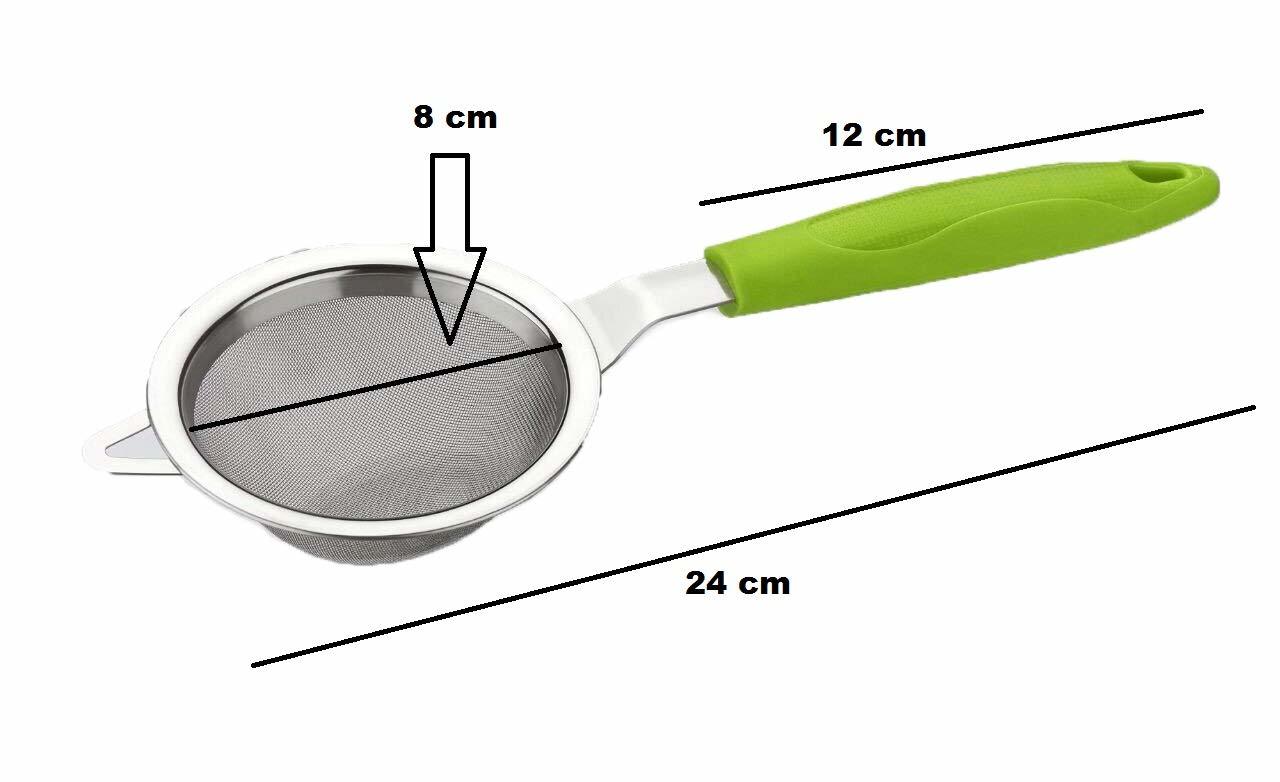 Stainless Steel Multi-purpose Strainer - 7 Cm Diameter, 12 Cm Heat-resistant Handle | Elegant Design, Strong Wire Mesh, Ideal For Juices And Soups