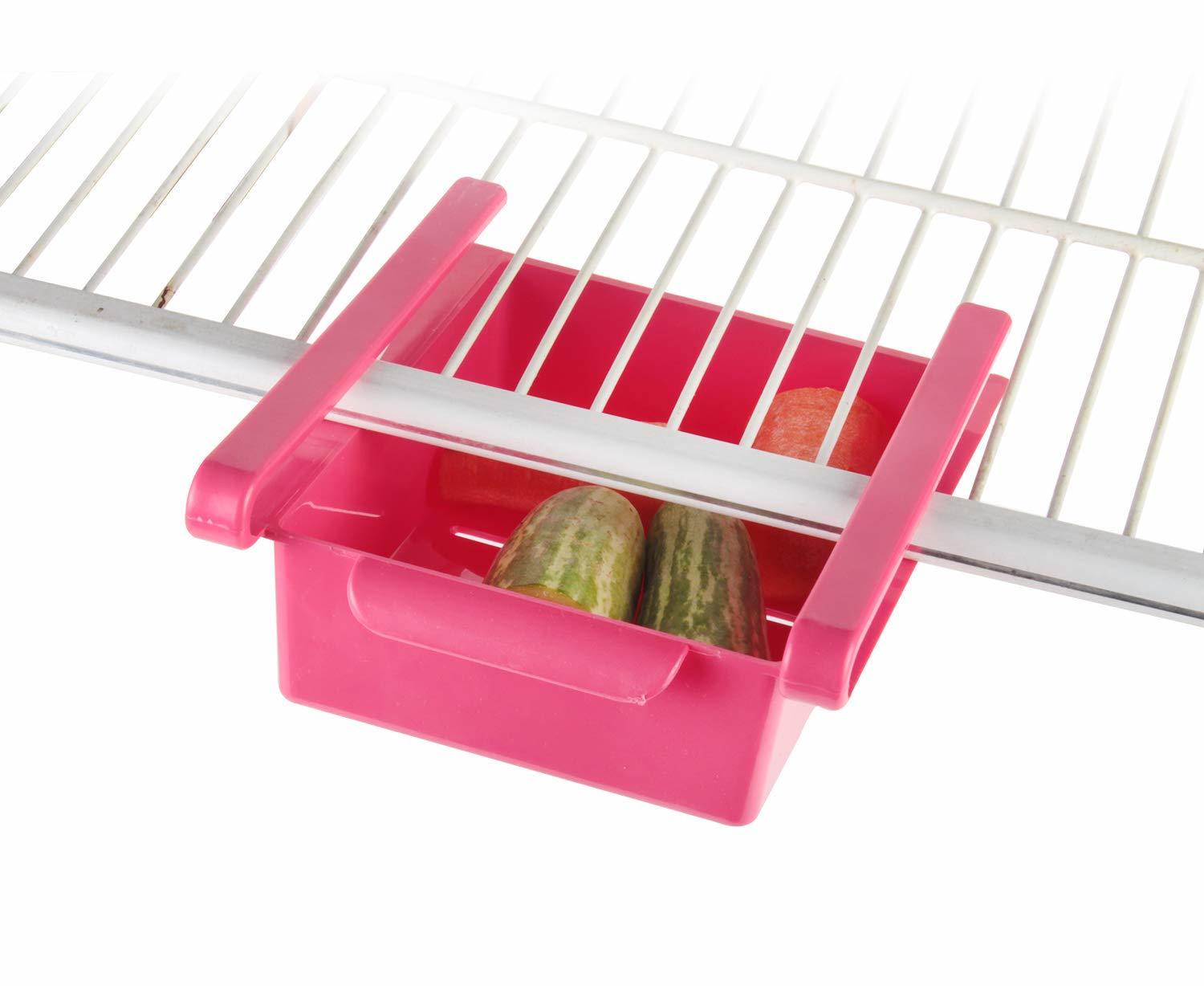 4 Pcs Fridge Space Saver Organizer Slide Multipurpose Refrigerator Storage Rack