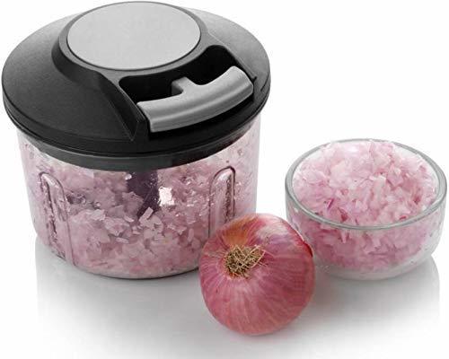 New Handy Chopper Vegetable & Fruit Cutter, Special Cutter For Onion Chopper, With 3 Steel Blade And Pull Cord Technology (Multi)