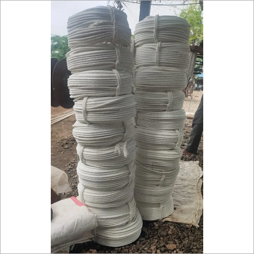 Resham Rope - Silk Material, Twisted Texture, White Color | Home And Commercial Application