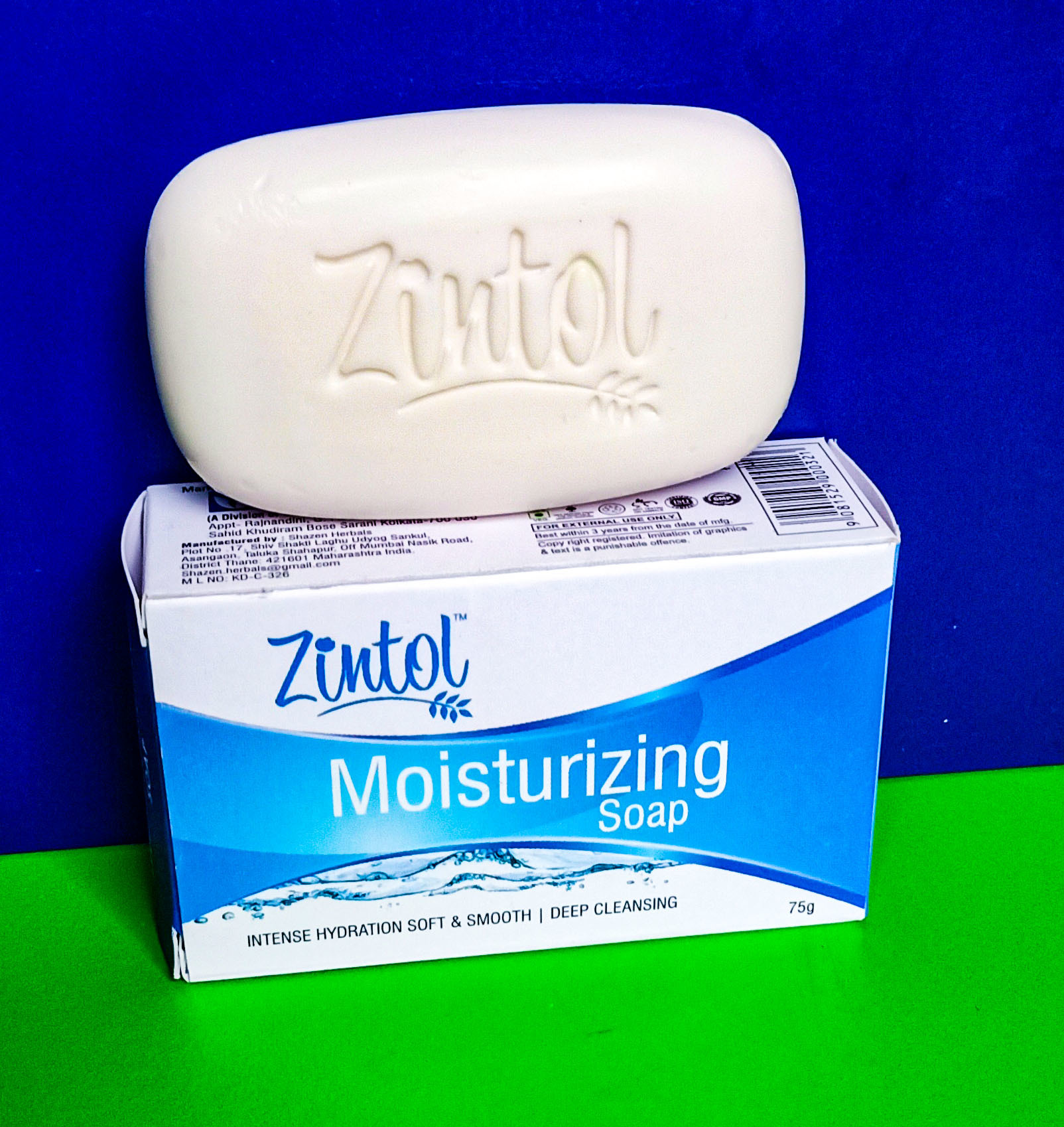 Zintol Moisturizing Soap - Glycerin-enriched Formula For Normal To Dry Skin, White Herbal Ingredients With Fresh Perfume And Nourishing Emollients