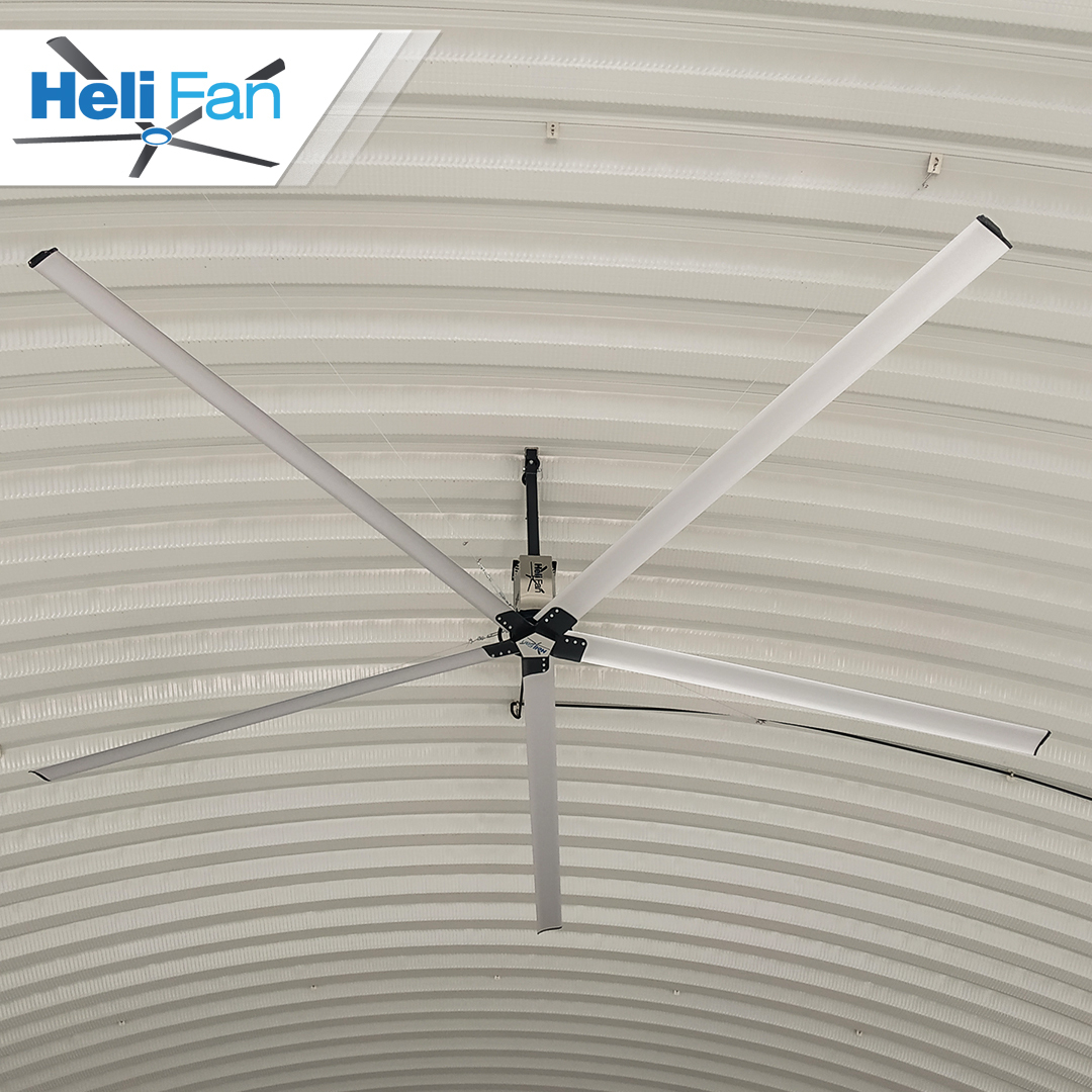 Hvls Gearless Fan - T6 Aluminium, 24 Foot Diameter, Black & Silver, 1500 Watt Power, 5 Blades, 440 Volt Voltage, 3 Year Warranty | Energy Efficient, Ceiling Mounted, Vfd Speed Mode