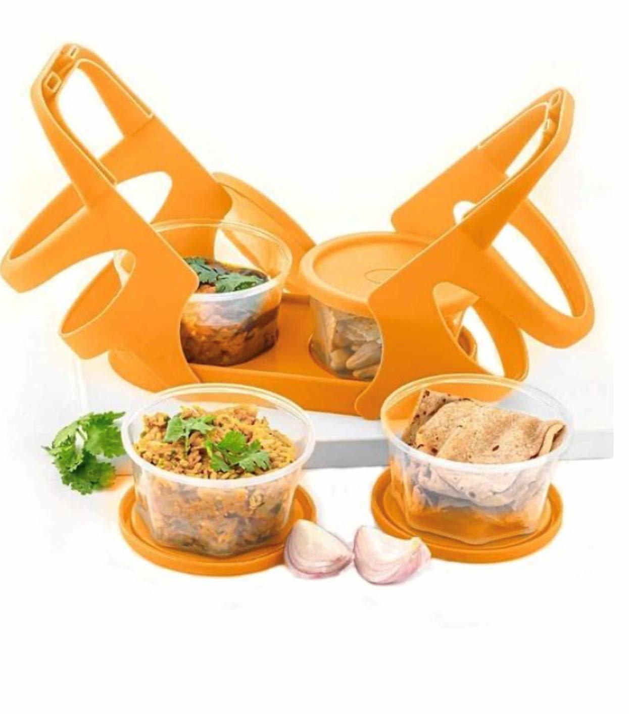 Lunch Box|tiffin Box For School Office With 4 Container(200 Ml Each) And Attractive Stand(multicolour)