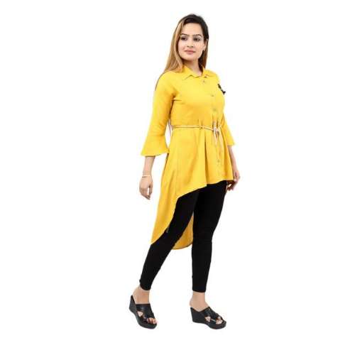 Indian Ladies Yellow Middy Dress