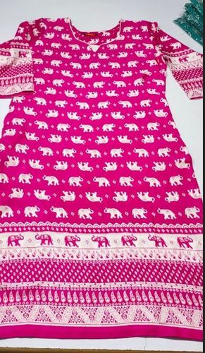 Printed Kurti - Cotton, Length: 40 Inch, Sizes: [S, M, L, Xl, Xs] | Plus Size, Washable, Traditional Style For Daily Wear And Formal Events