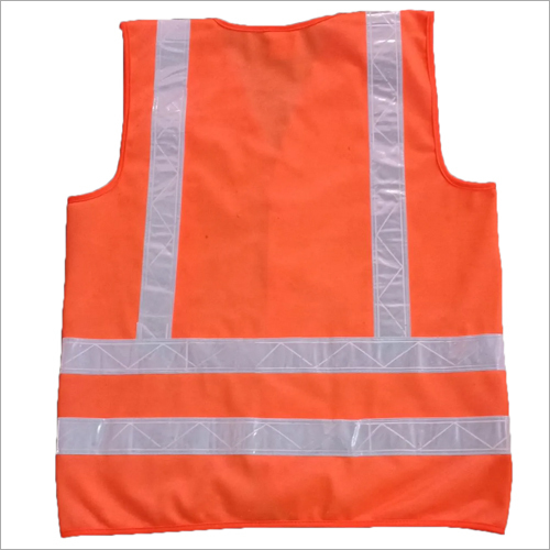 Industrial Fluorescent Sleeveless Jacket - Polyester Material, Unisex V-Neck Style, Orange Color | Ideal for Workers in High-Risk Areas and All Seasons