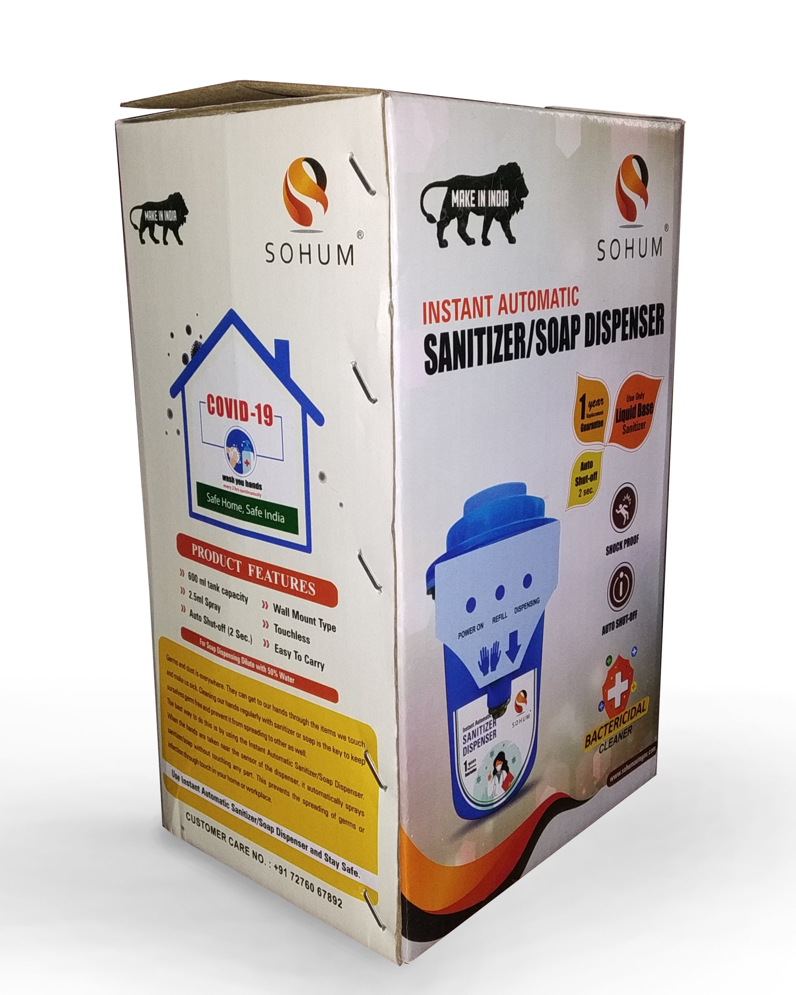 Automatic Sanitizer And Soap Dispenser Installation Type: Wall Mounted