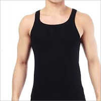 Black Mens Inner Plain Vest